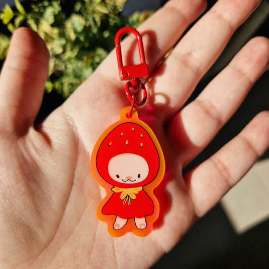 Strawberry Dress Acrylic Keychain