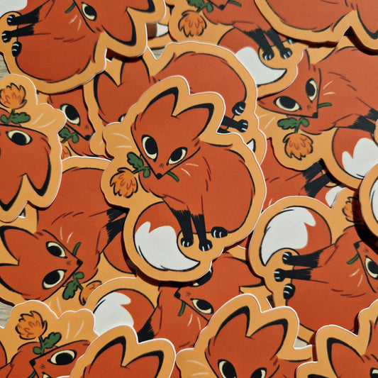 Flower Fox Sticker