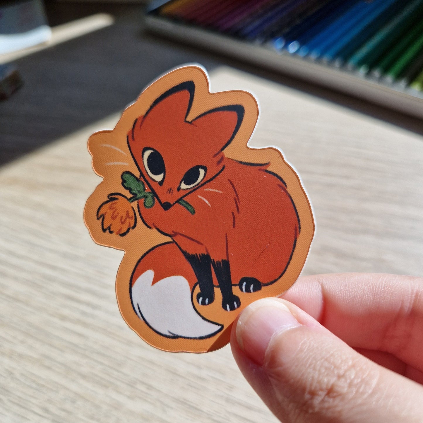 Flower Fox Sticker