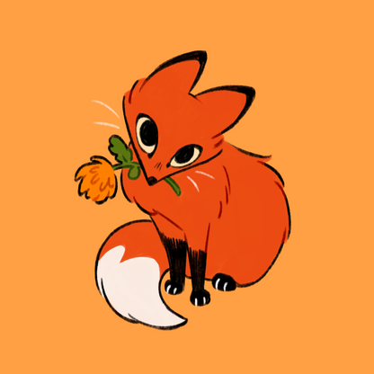 Flower Fox Sticker