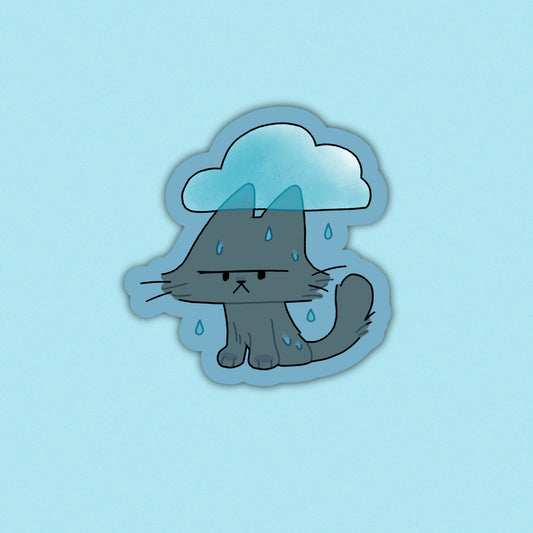Rainy Cat Vinyl Sticker